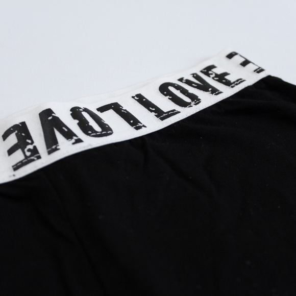 New! Love Print Black Work Out Leggings - Picture 6 of 7